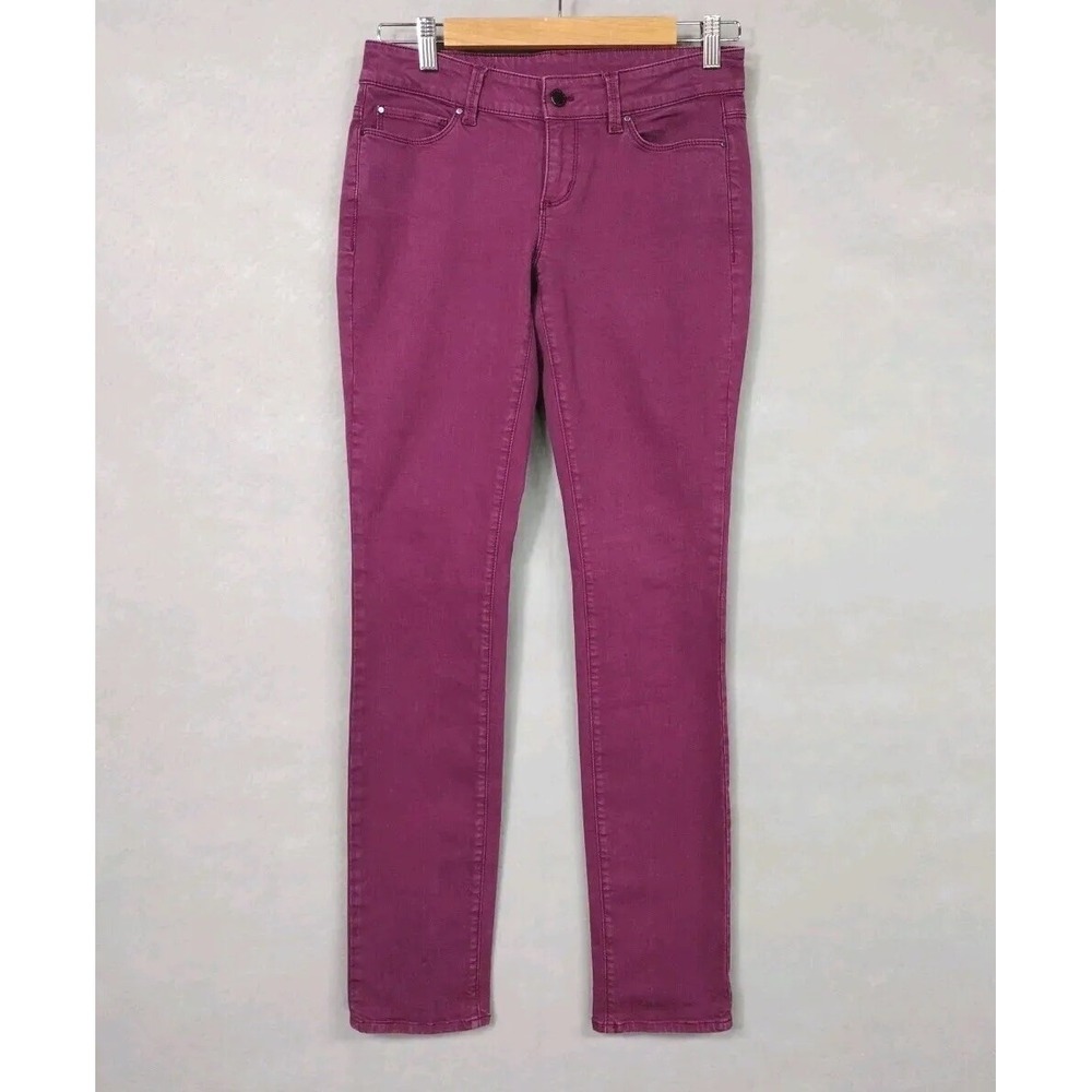 Ann Taylor Womens 4 Jeans Purple Magenta Modern Fit Stretch Denim Straight Leg